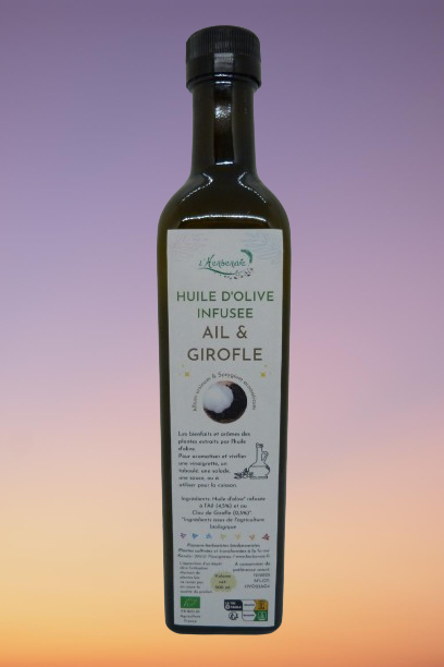 Ail-Girofle – Huile d'Olive infusée Bio – 500 ml