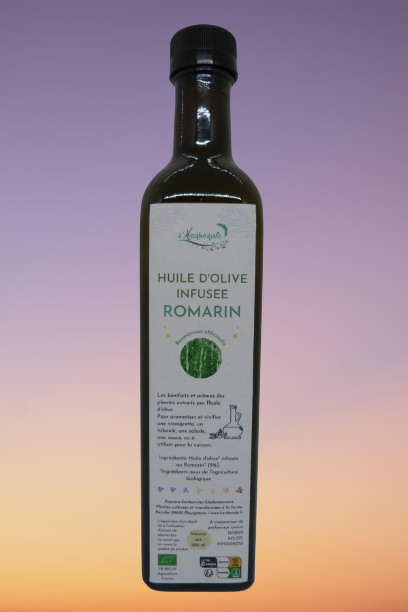 Romarin – Huile d'Olive infusée Bio – 500 ml